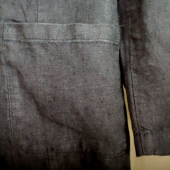 Garnet Hill Linen Career Business Travel Resort Nautical Coastal Button Blazer M - Picture 12 of 15